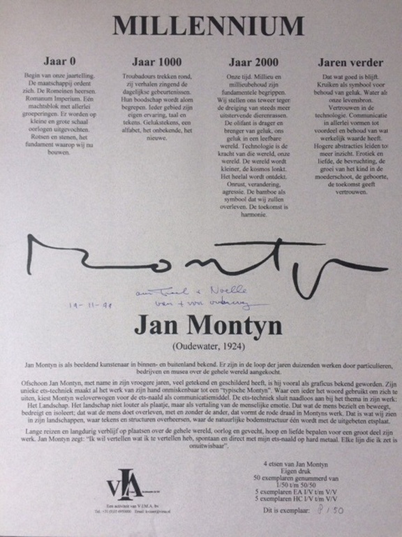 Jan Montyn: Millennium, map met vier etsen kopen? Bied vanaf 385!