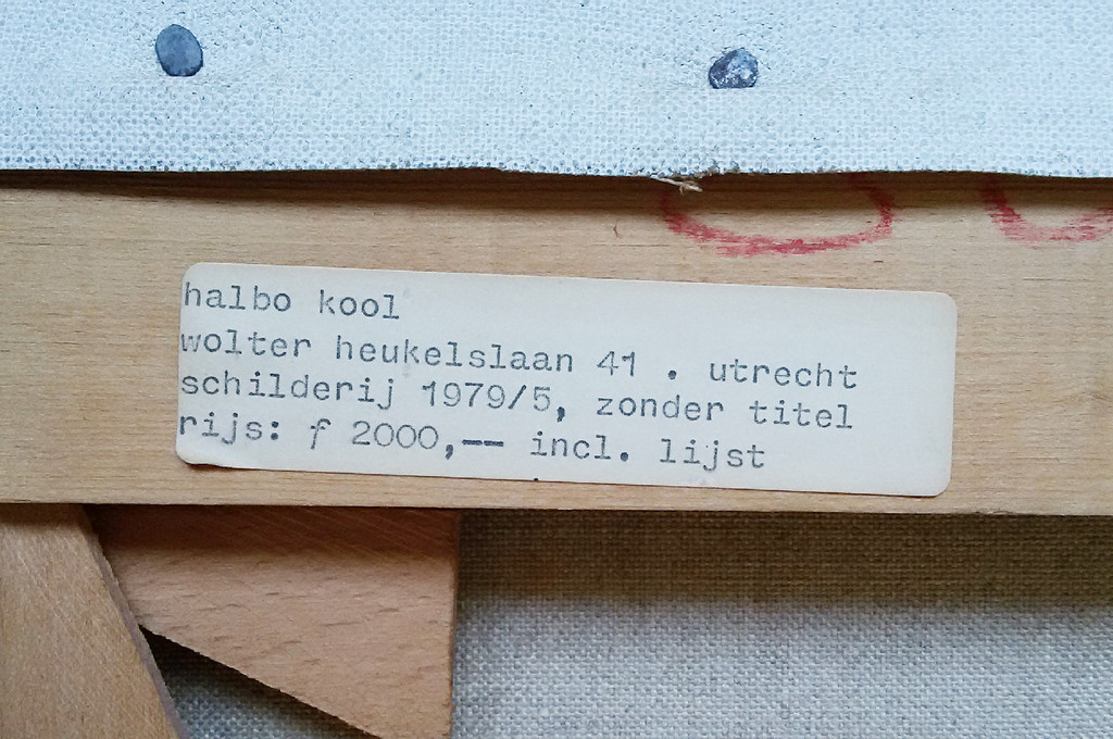 Halbo Kool - Geometrisch abstract, olieverf op doek (ingelijst) kopen? Bied vanaf 750!