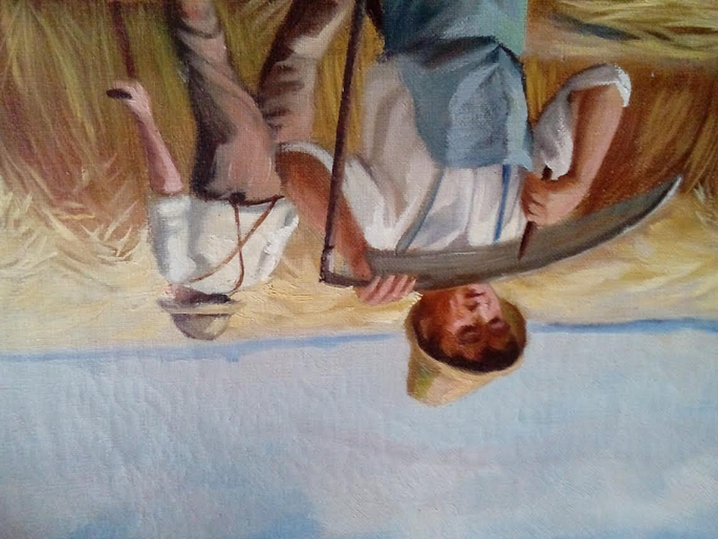 Kunstschilder onbekend Olievberf op doek   ,Graan oogst kopen? Bied vanaf 1!