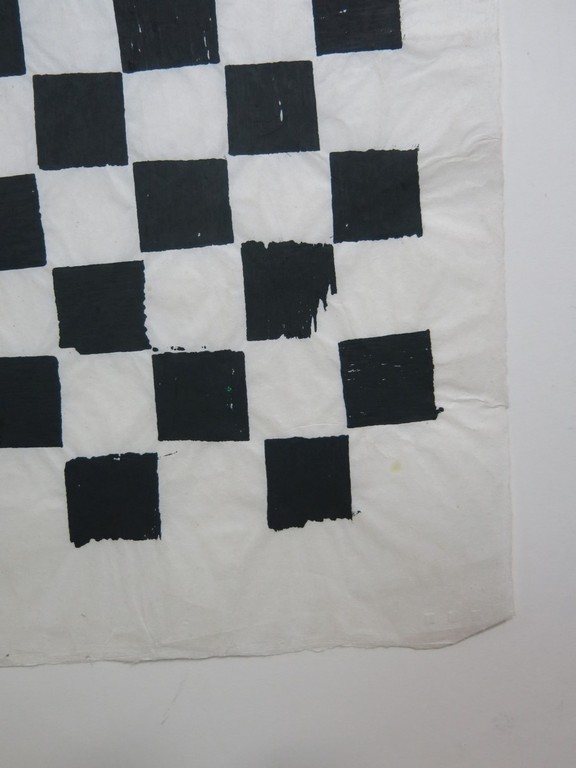 Carel Visser: Houtsnede, Schaakboordmotief   kopen? Bied vanaf 1!