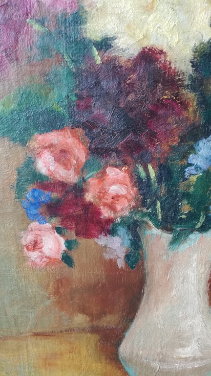 Noëlla Lammers ( 1915-1990) - olieverf op doek - Stilleven met bloemen kopen? Bied vanaf 25!