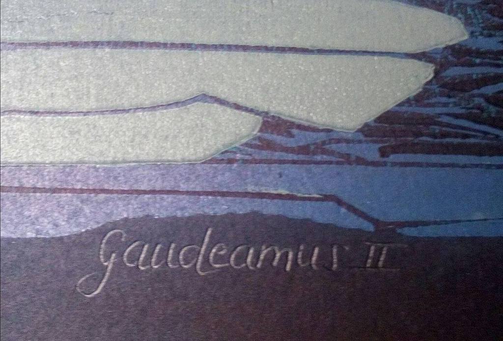 Antje Veldstra: Gesigneerde houtdruk, Gaudeamus II kopen? Bied vanaf 45!