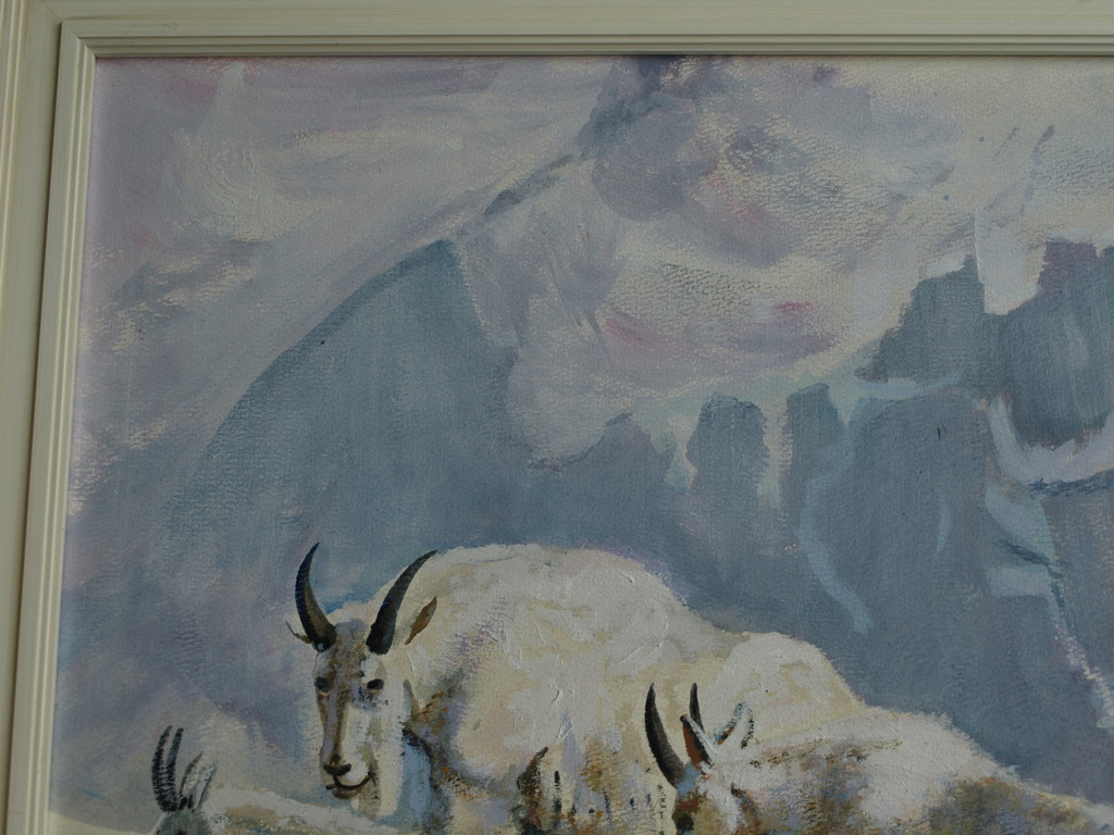 Onbekende kunstenaar : Olieverf op karton, Berglandschap – ingelijst  kopen? Bied vanaf 1!