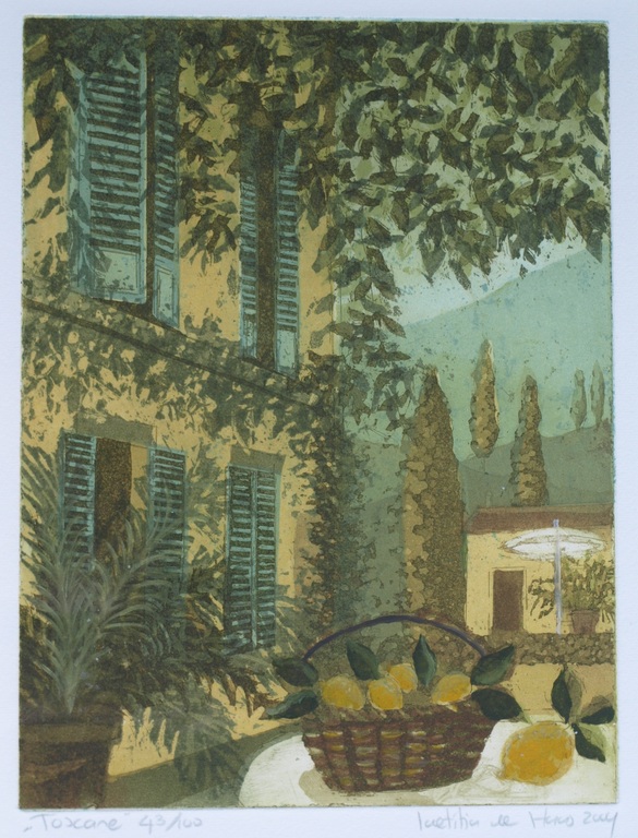 Laetitia de Haas: Kleurenets , Toscane – Ingelijst – 2004 verkocht voor € 40!