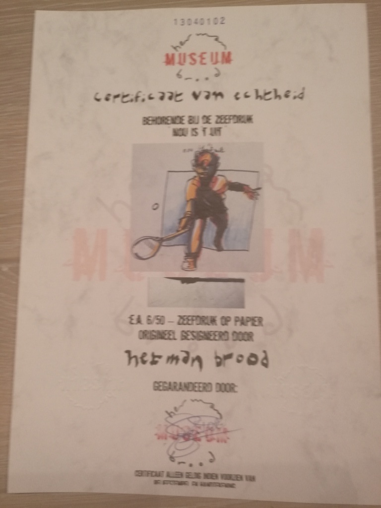 Herman brood zeefdruk op papier NOU IS 't UIT kopen? Bied vanaf 450!