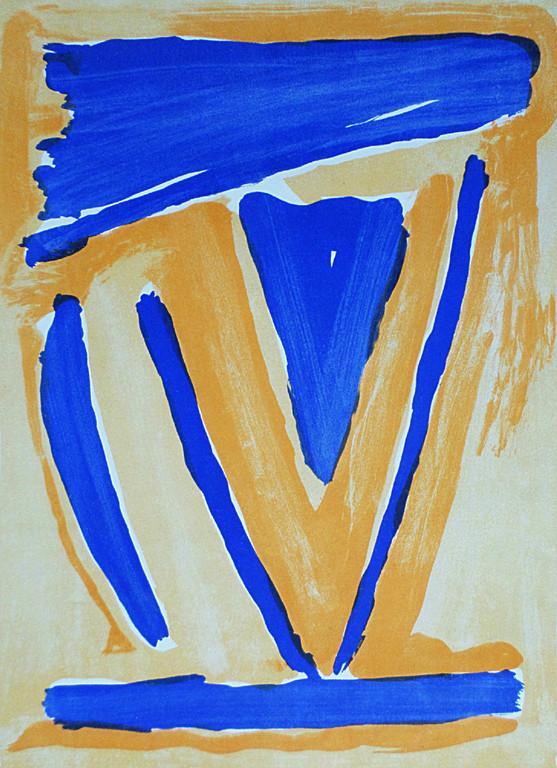 Bram van Velde - Vierkleuren compositie, litho verkocht voor € 55!