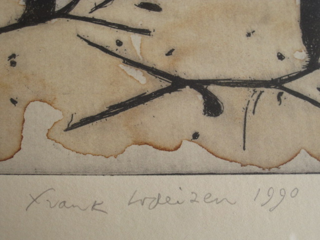 Fraaie grote handgekleurde en gesigneerde zeefdruk van Frank Lodeizen 1931-2013  kopen? Bied vanaf 1!