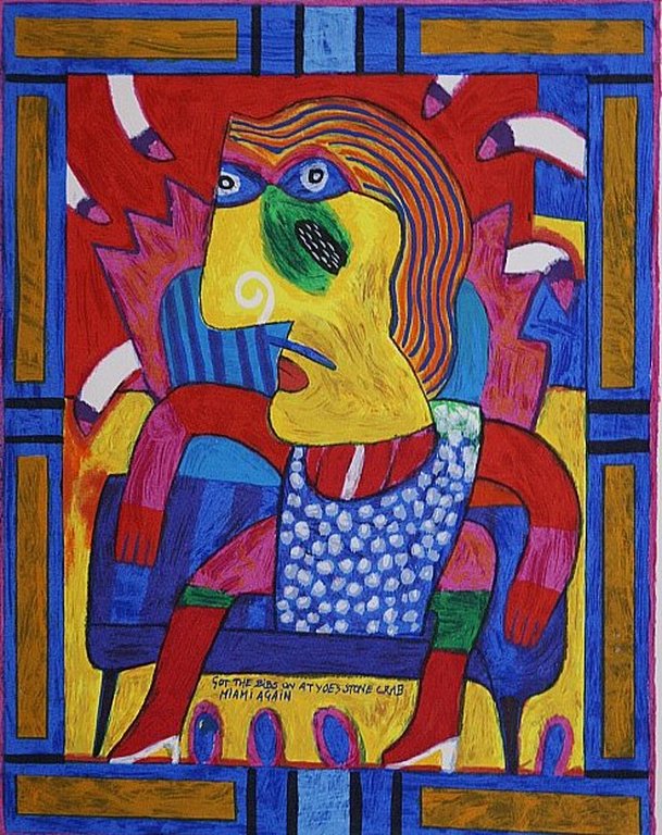 Clemens Briels, zeefdruk Got the bibs... verkocht voor € 70!