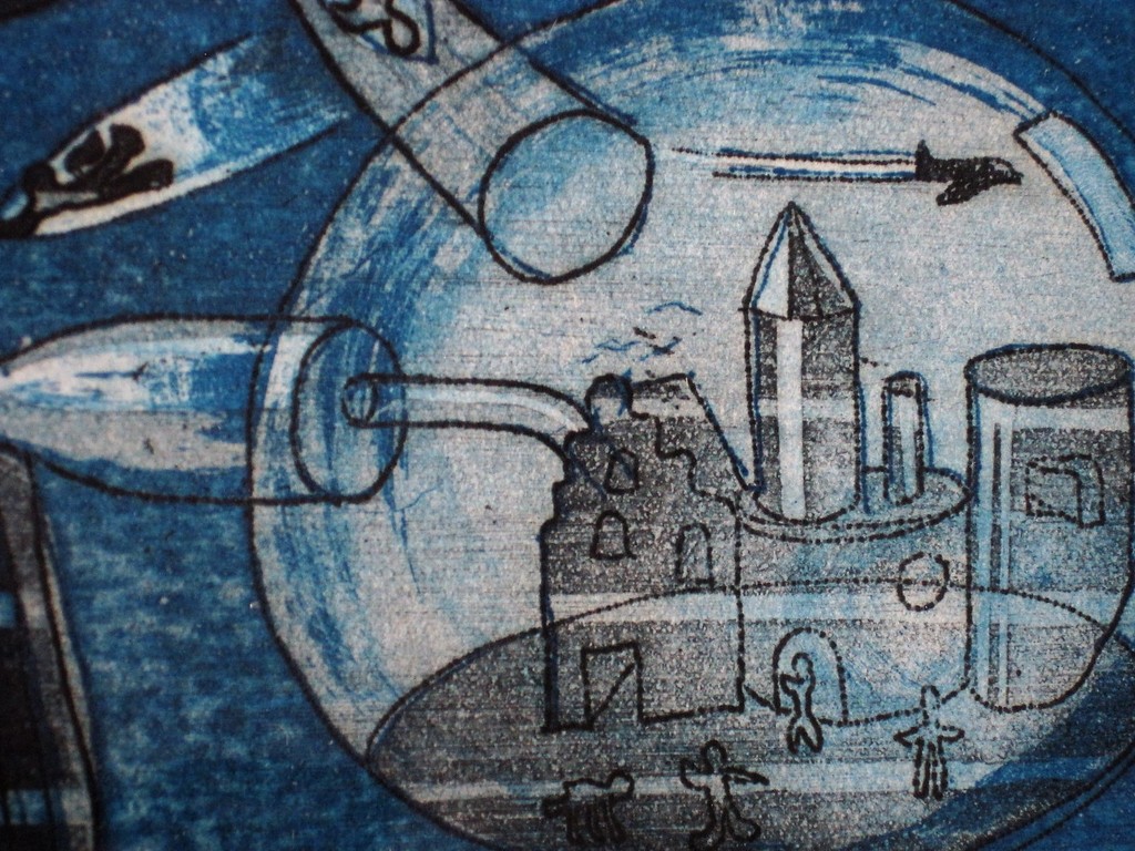 Fascinerend werk Rob Clous (1940-) Bep.Oplage 10/10 KleurEts  "nieuw Atlantis"  kopen? Bied vanaf 1!