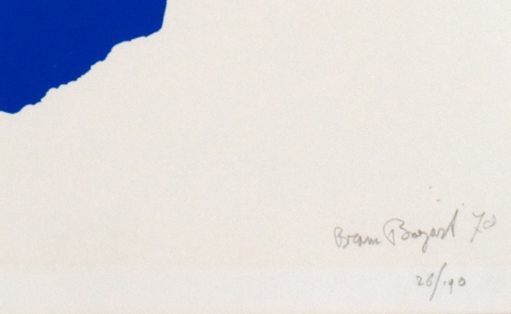 Bram Bogart - Geel blauw - Handgesigneerde litho - oplage 190 ex. - 1978  kopen? Bied vanaf 450!