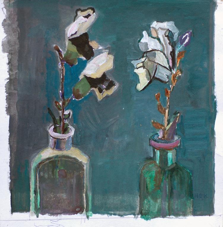 Hans Ebeling Koning, acrylschildering op papier kopen? Bied vanaf 30!