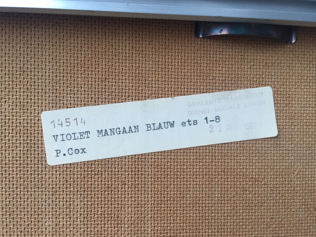 Peter Cox - Ets 1/8 (59 x 47 cm) 1982 - Violet mangaan blauw kopen? Bied vanaf 1!