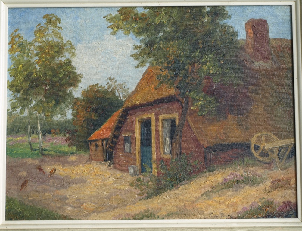 Onbekend : Olieverf op doek – Boerderij – Gesigneerd en ingelijst  kopen? Bied vanaf 1!