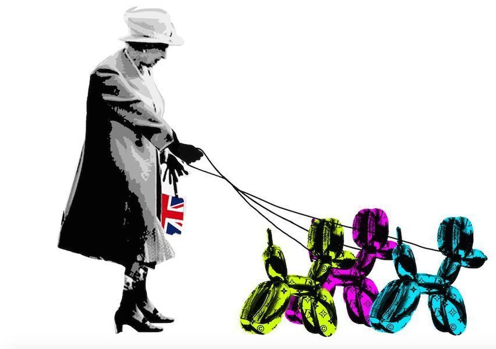 GROTE Fine Art Print,"Queen Dog ", GESIGNEERD en COA, genummerd A/P of 1 t/m 100 kopen? Bied vanaf 1!