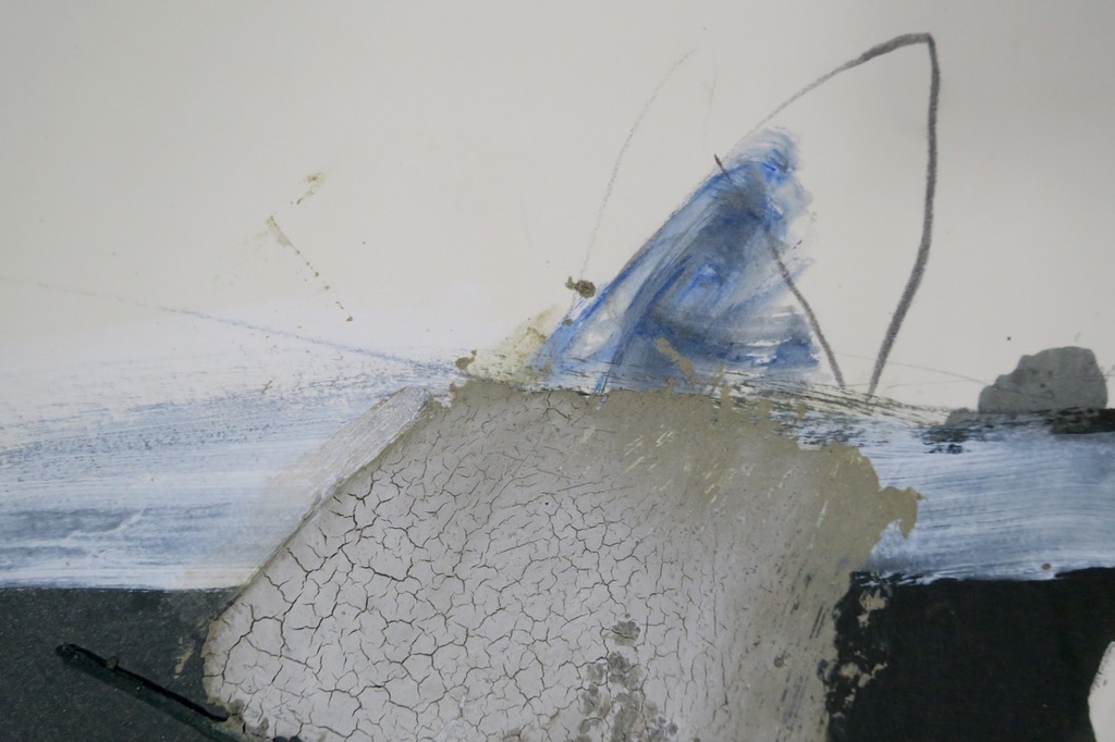 Henk Erkelens: Collage en Acryl op papier, Z.T. kopen? Bied vanaf 60!