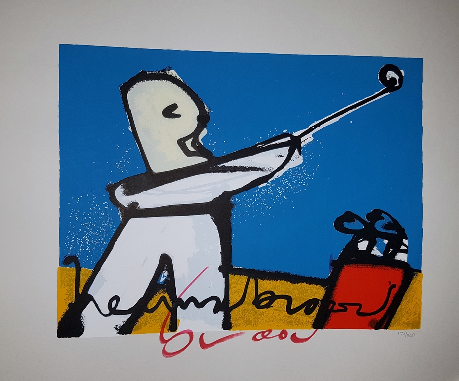 Herman Brood - Golfer - gesigneerde zeefdruk - oplage 300 ex. kopen? Bied vanaf 175!