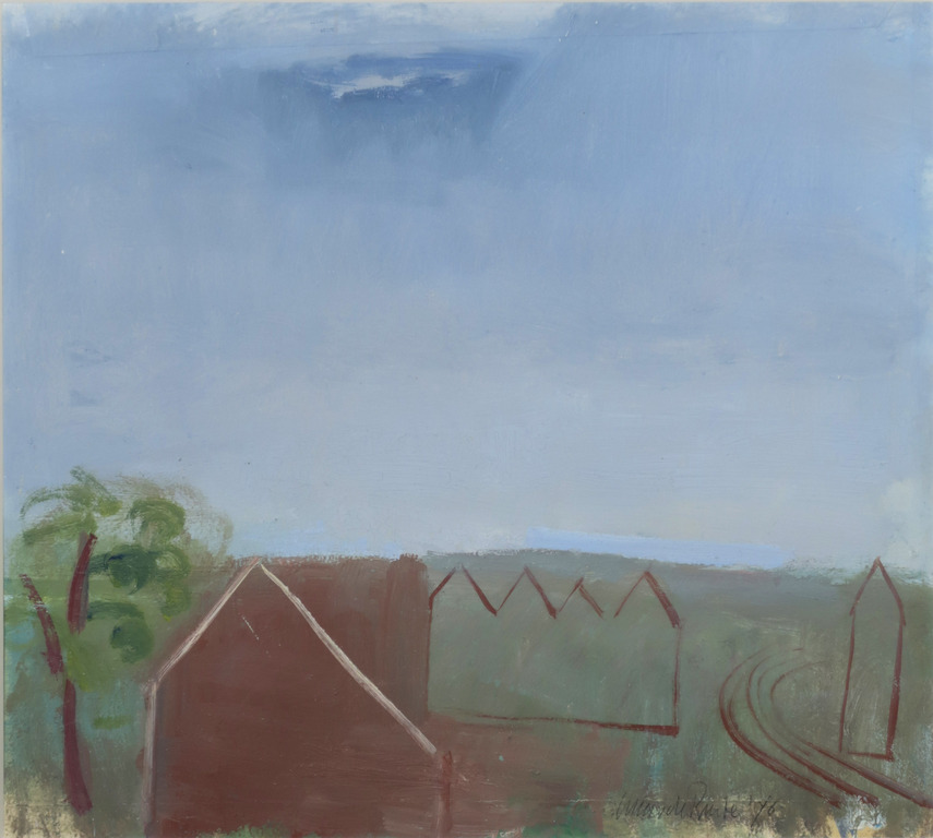 Guus de Ruiter: Olieverf op papier, Zonder titel - Ingelijst kopen? Bied vanaf 35!