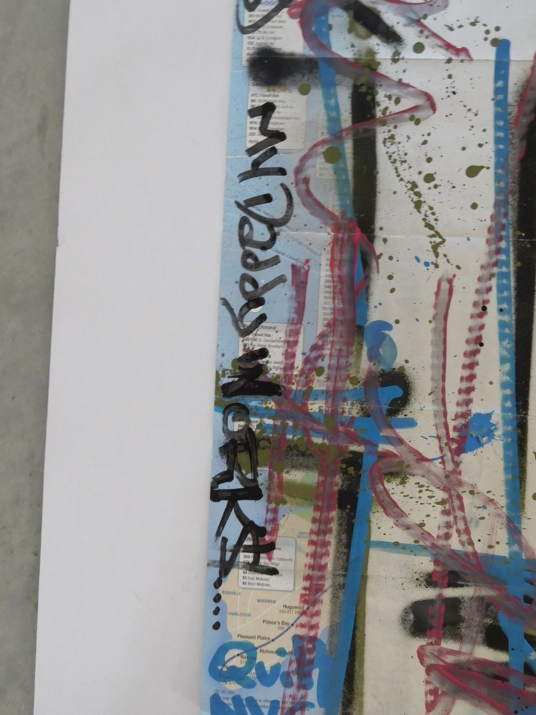 Quik Lin Felton, "My Daddy works", Gem. techniek (graffiti) op kaart NYC, 2004 kopen? Bied vanaf 750!
