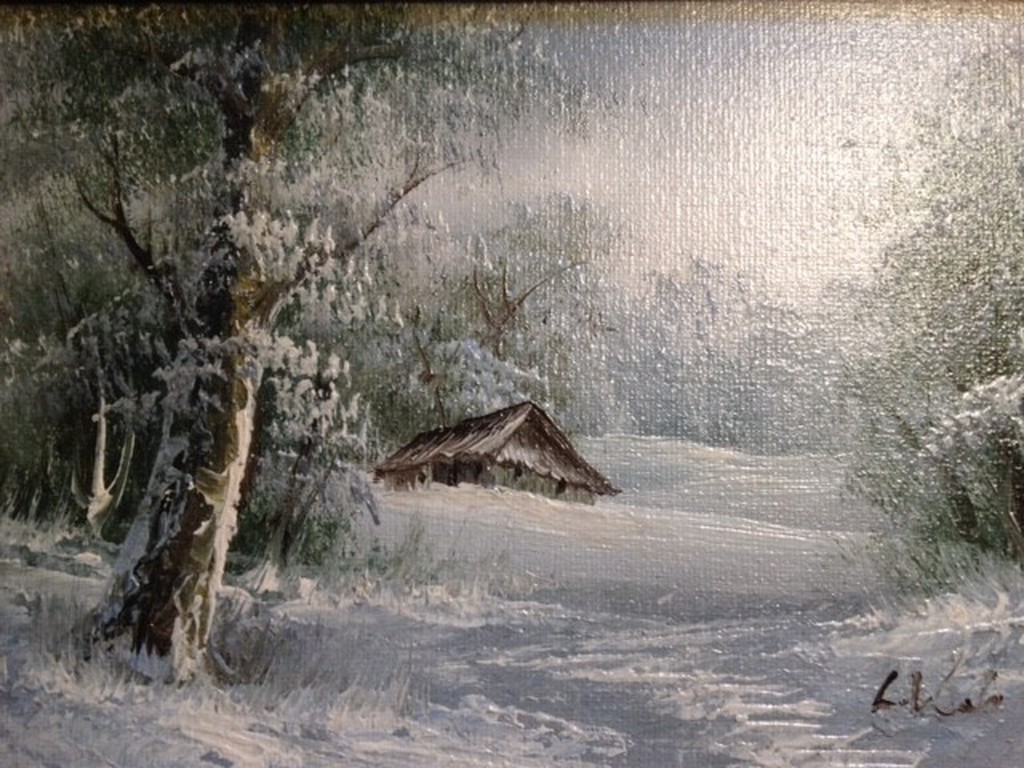 Onbekende kunstenaar, 20e eeuw, besneeuwd winterlandschap kopen? Bied vanaf 50!