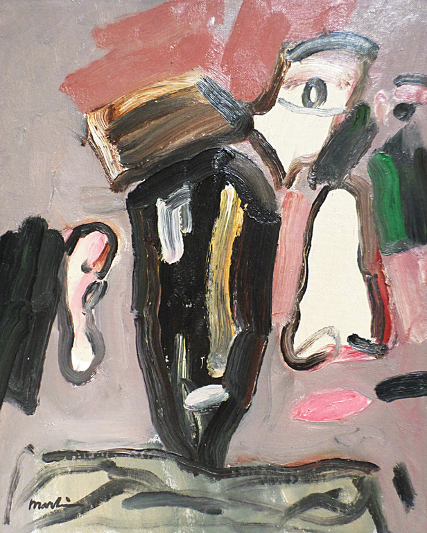 Anton Martineau - Portret in zwarte schaduw, olieverf op canvasboard kopen? Bied vanaf 290!