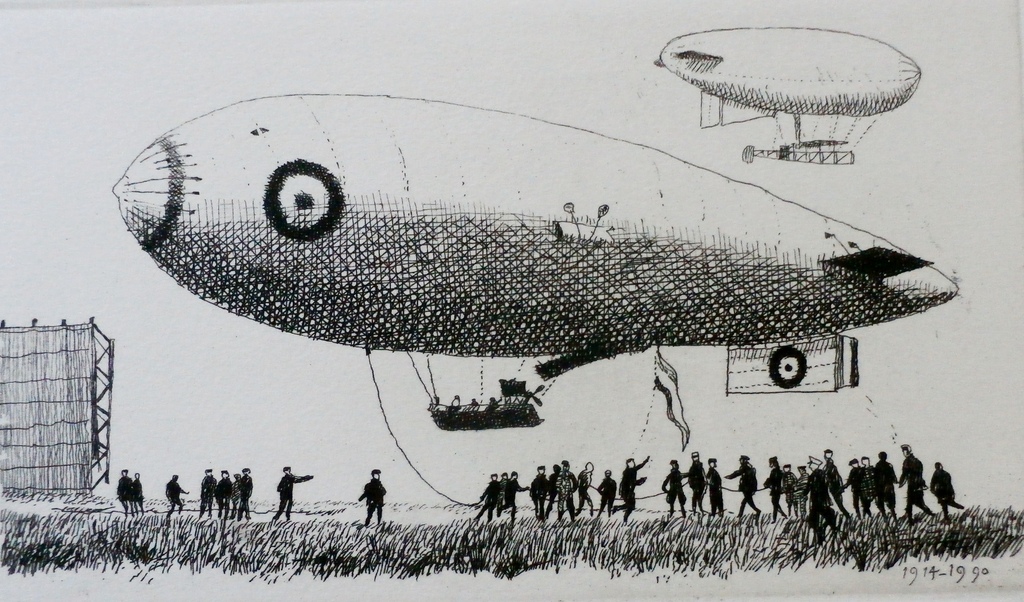 Herman Berserik - ets: Zeppelin verkocht voor € 80!