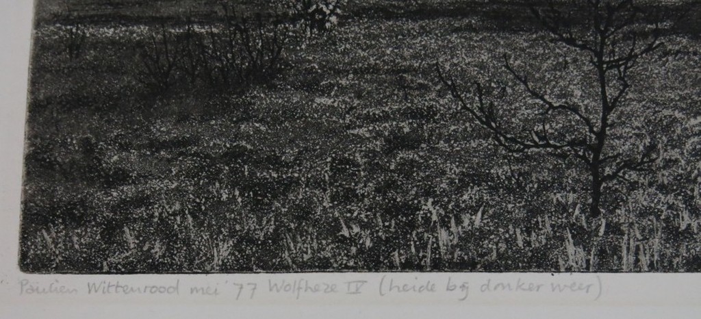 Paulien Wittenrood: Ets, Wolfheze IV (heide bij donker weer) kopen? Bied vanaf 20!