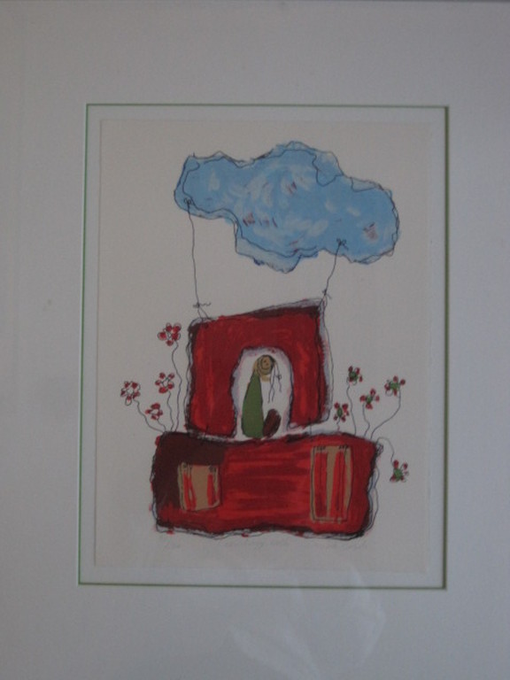 Lyrische Abstractie van Geke uit den Bosch (1965-) Litho "een hapje Wolk" gesign kopen? Bied vanaf 1!