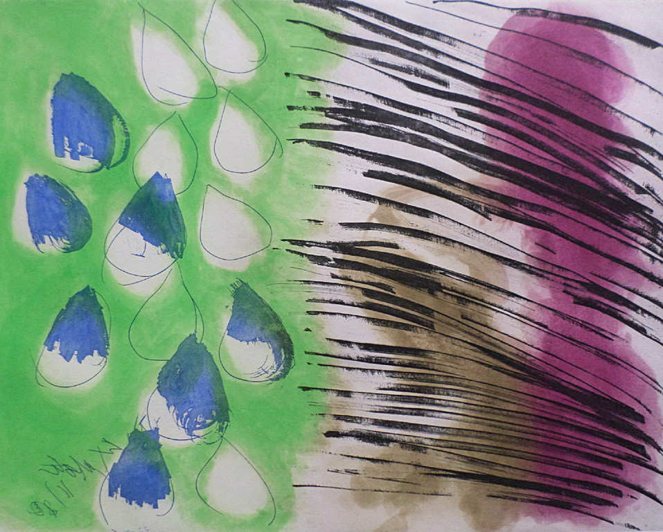 Ger Lataster - Abstracte compositie, droge naald ets met aquatint verkocht voor € 140!