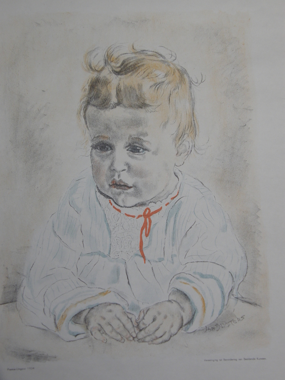 Jan Sluijters: Kleurenlitho, kinderportret verkocht voor € 60!