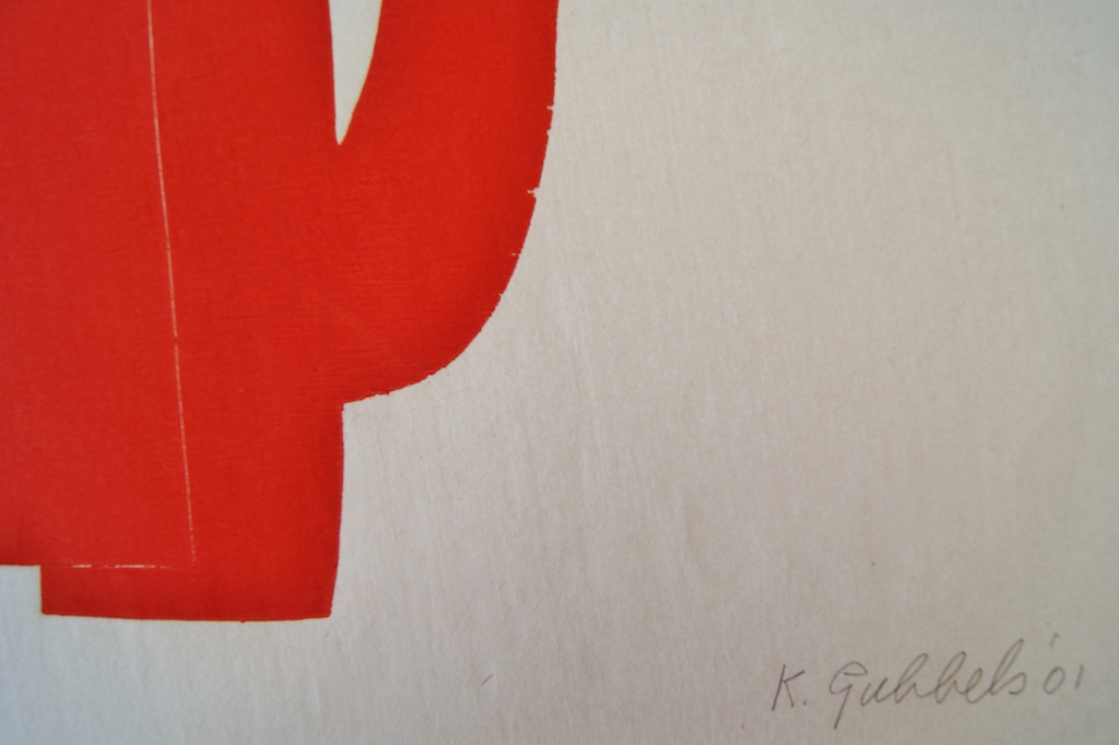 Klaas Gubbels houtdruk uit 2001, oplage 21 ex. kopen? Bied vanaf 385!