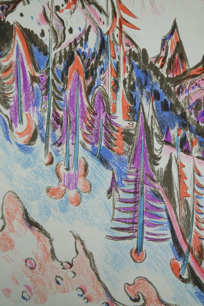 Jan Wiegers (1893-1959) - Oprichter De Ploeg - kleurenlitho - Zwitsers landschap kopen? Bied vanaf 195!