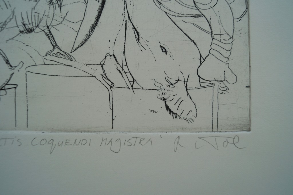 René van Tol - gesigneerde ets - Natura Artis Coquendi Magistra - 50 ex. kopen? Bied vanaf 1!