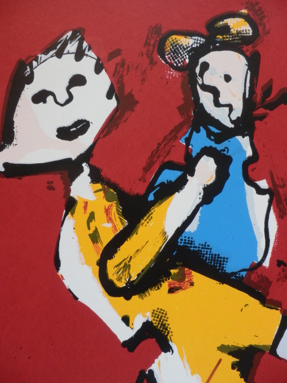 HERMAN BROOD, Gelimiteerde en HANDGESIGNEERDE Zeefdruk  MOEDER EN KIND kopen? Bied vanaf 175!