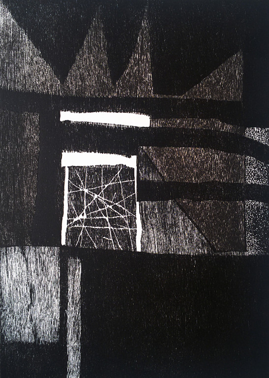 Guillaume Le Roy - Abstracte voorstelling, houtsnede verkocht voor € 50!