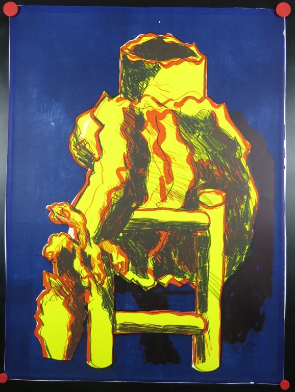 Jan Sierhuis: Kleurenlitho, Zittend figuur kopen? Bied vanaf 1!
