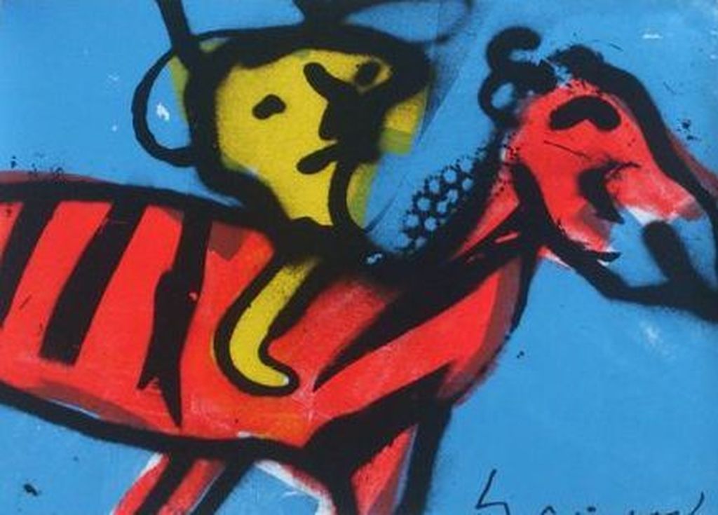 Herman Brood, grote gesigneerde zeefdruk, Zebra kopen? Bied vanaf 200!