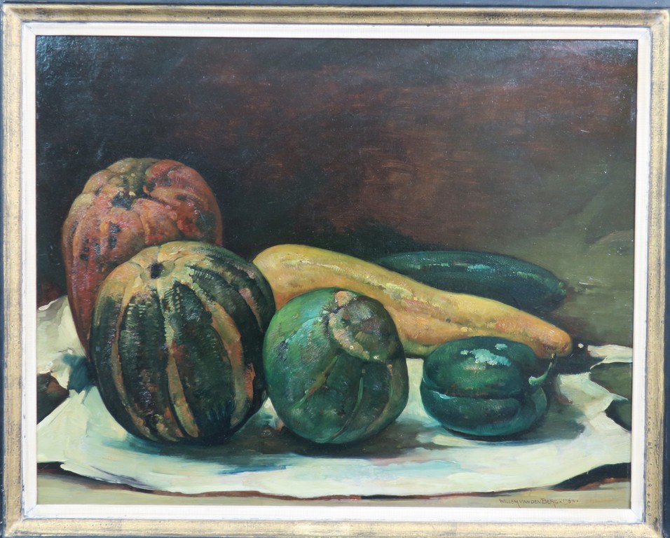 Willem van den Berg: Olieverf op board, Fruitstilleven - Ingelijst kopen? Bied vanaf 600!