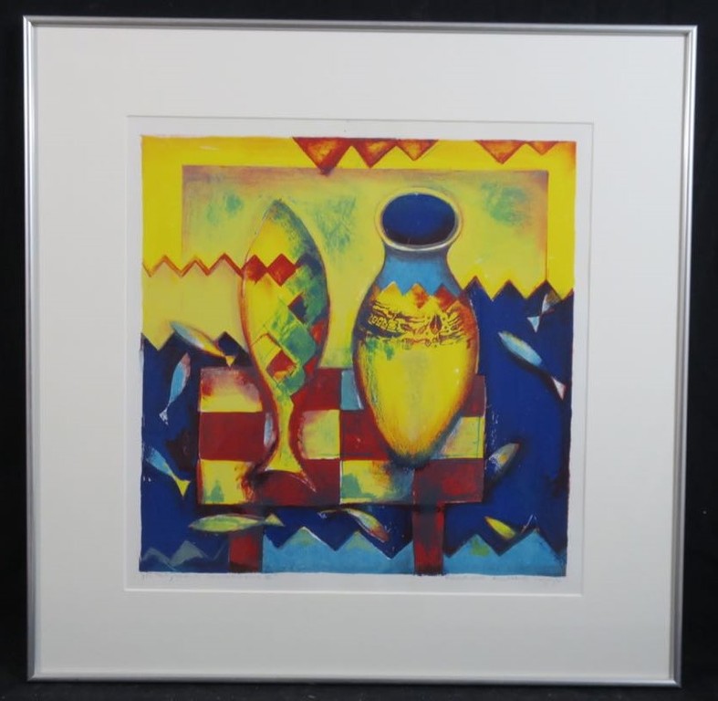 Marianne Aulman: Litho, Odysseus Schipbreuk II - Ingelijst kopen? Bied vanaf 20!