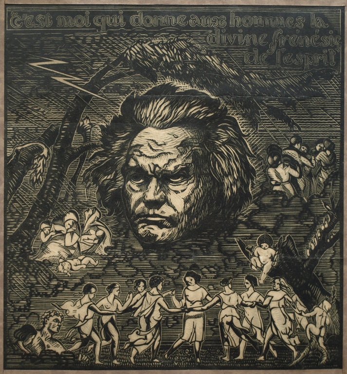 Gabriel Belot : Houtsnede, Beethoven – ingelijst - 1927 kopen? Bied vanaf 1!