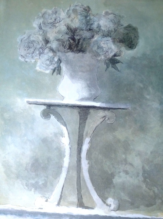 Mart Kempers, litho: bloemen in vaas, 1990, handgesigneerd, Aanbieding!!! verkocht voor € 90!