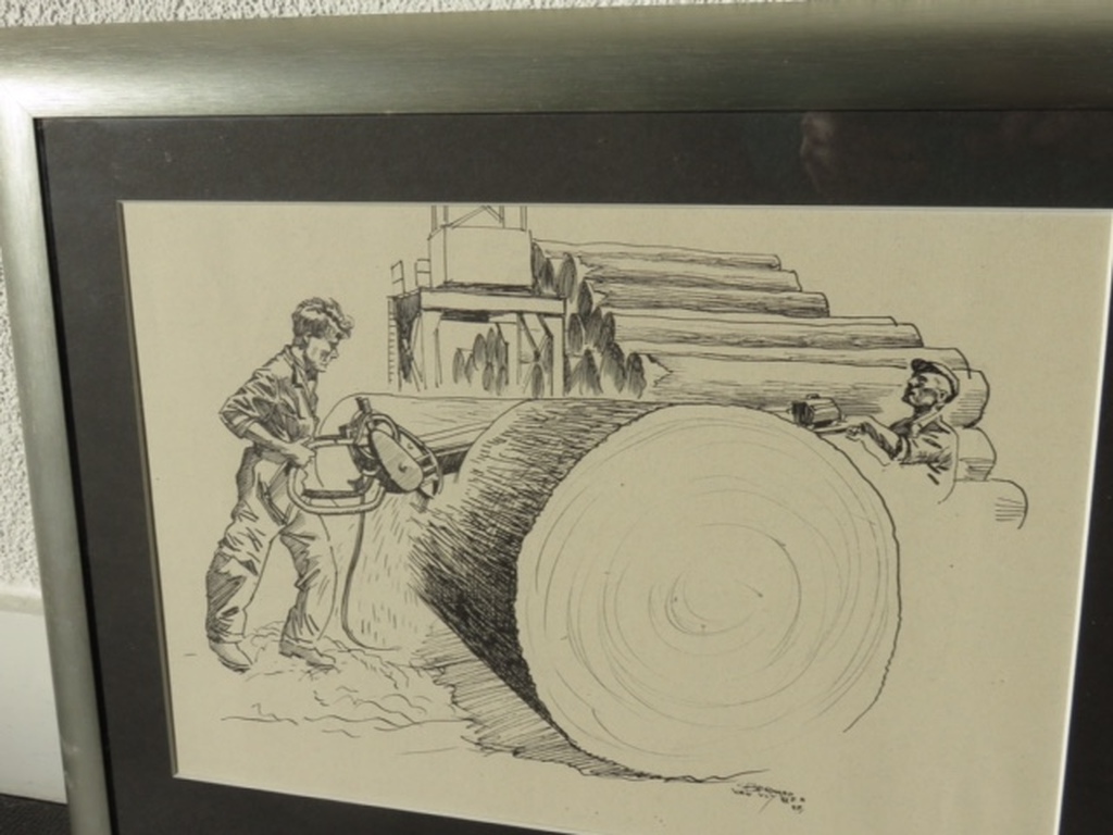 Bernard van Vlijmen - Bernard van Vlijmen: Originele pentekening - Bruynzeelfabriek Zaandam - 1948 kopen? Bied vanaf 50!