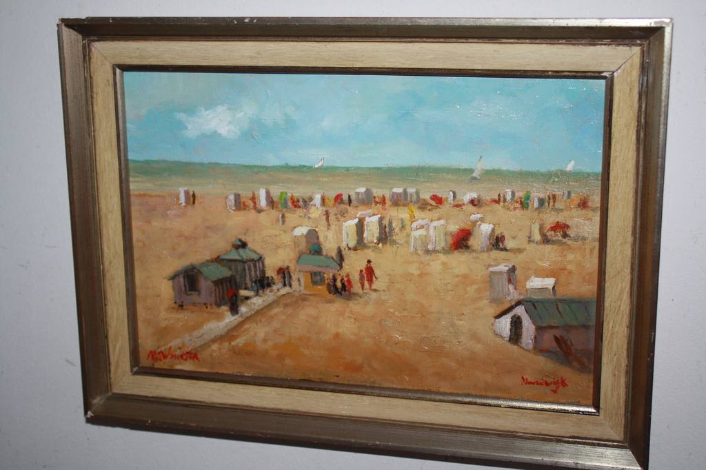 A WOUDSTRA - KINDEREN OP STRAND VAN NOORDWIJK standhuisjes kopen? Bied vanaf 1!