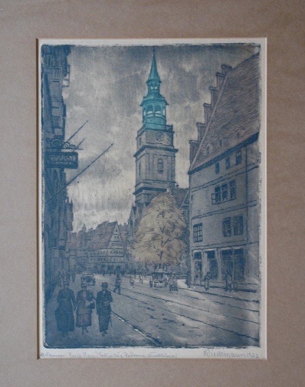 Georg Dieckmann - Kleuren Ets 'Brede straat in Hannover' Georg Dieckmann 1863-1947 kopen? Bied vanaf 1!