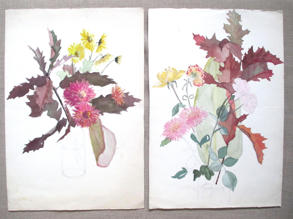 Onbekend gesigneerd, twee aquarellen kopen? Bied vanaf 1!