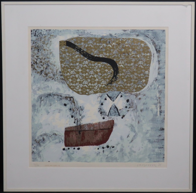 Bert Vredegoor: Zeefdruk, Jardin des Bains II -Ingelijst  kopen? Bied vanaf 35!