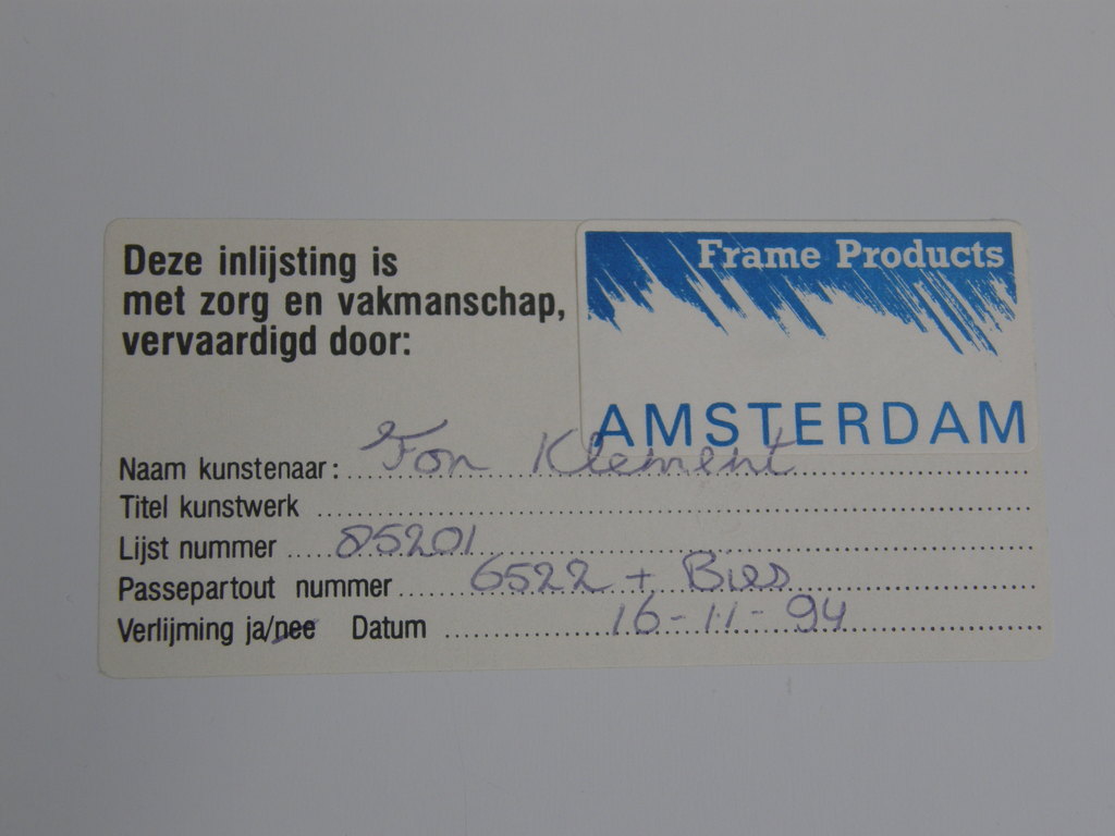 Fon Klement: Boardsnede, potlood gesigneerd kopen? Bied vanaf 200!