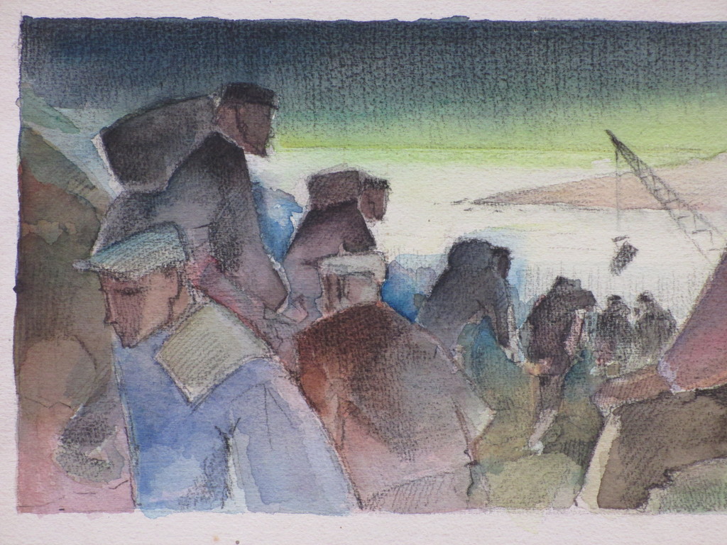 Krijn van Dijke - Krijn van Dijke, Arbeid aan de Deltawerken, Gemengde techniek kopen? Bied vanaf 35!