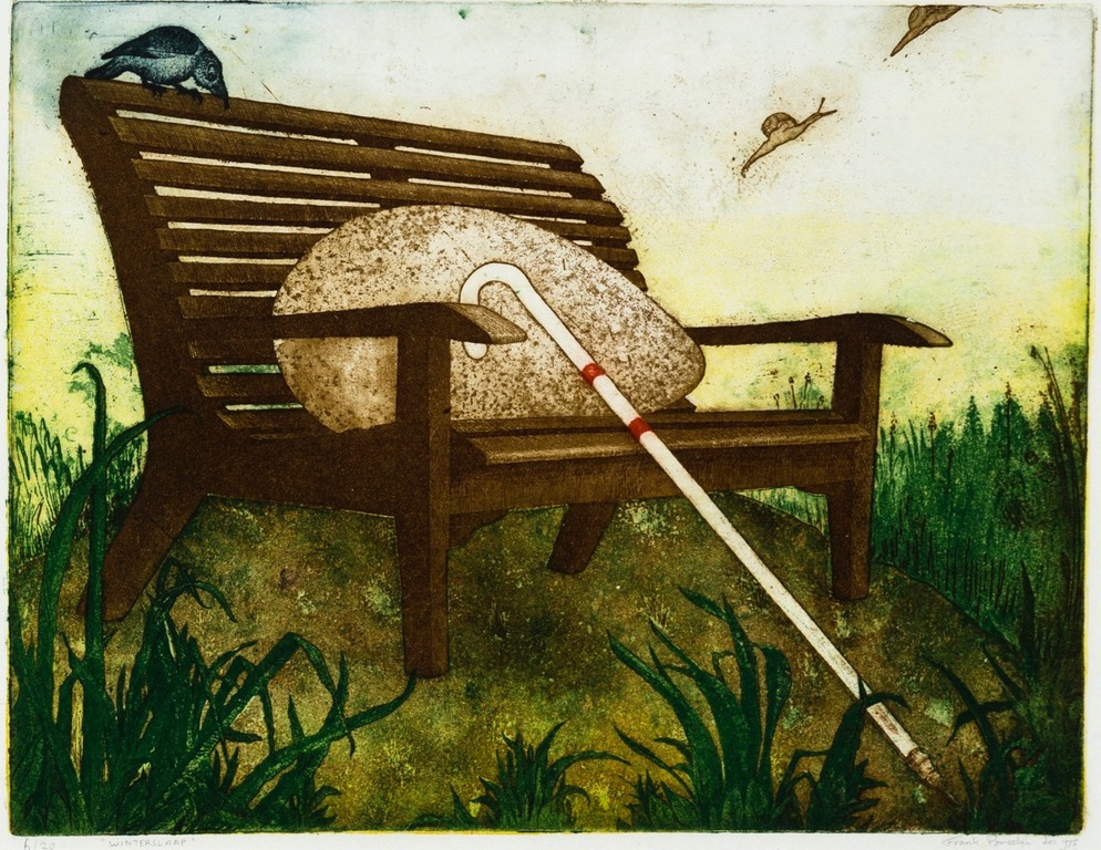 Frank Porcelijn: Ets en Aquatint, Winterslaap - Ingelijst kopen? Bied vanaf 1!