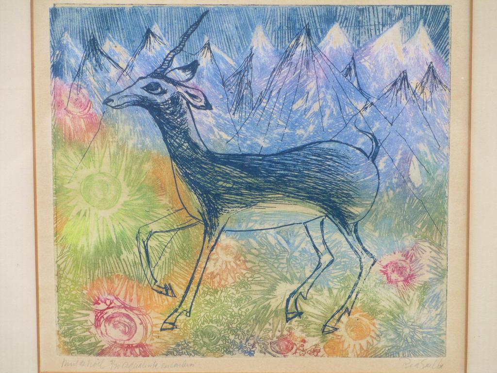 Ria Exel,, Nuit de Noël, Kleurenaquatint verkocht voor € 40!