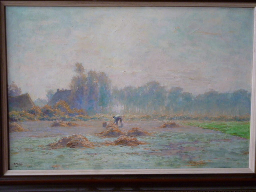 Adrianus Miolée - olieverf - "Octoberochtend bij Elspeet" verkocht voor € 1200!